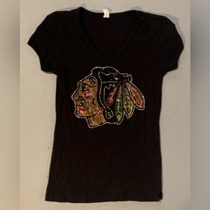 Chicago BLACKHAWKS rhinestone tshirt